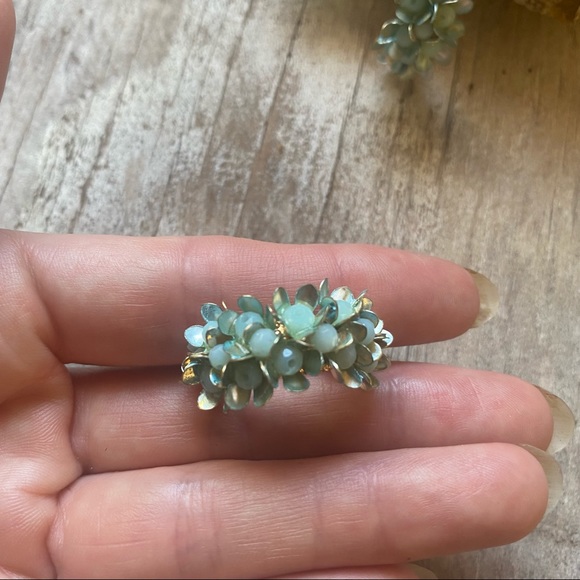 Lila Floral Hoops in Turqupise - Picture 4 of 4